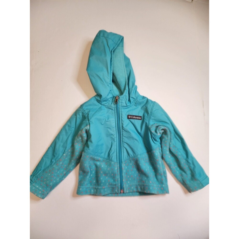 Columbia Steens Mountain II Overlay Hooded Fleece Jacket Girls 2T Blue